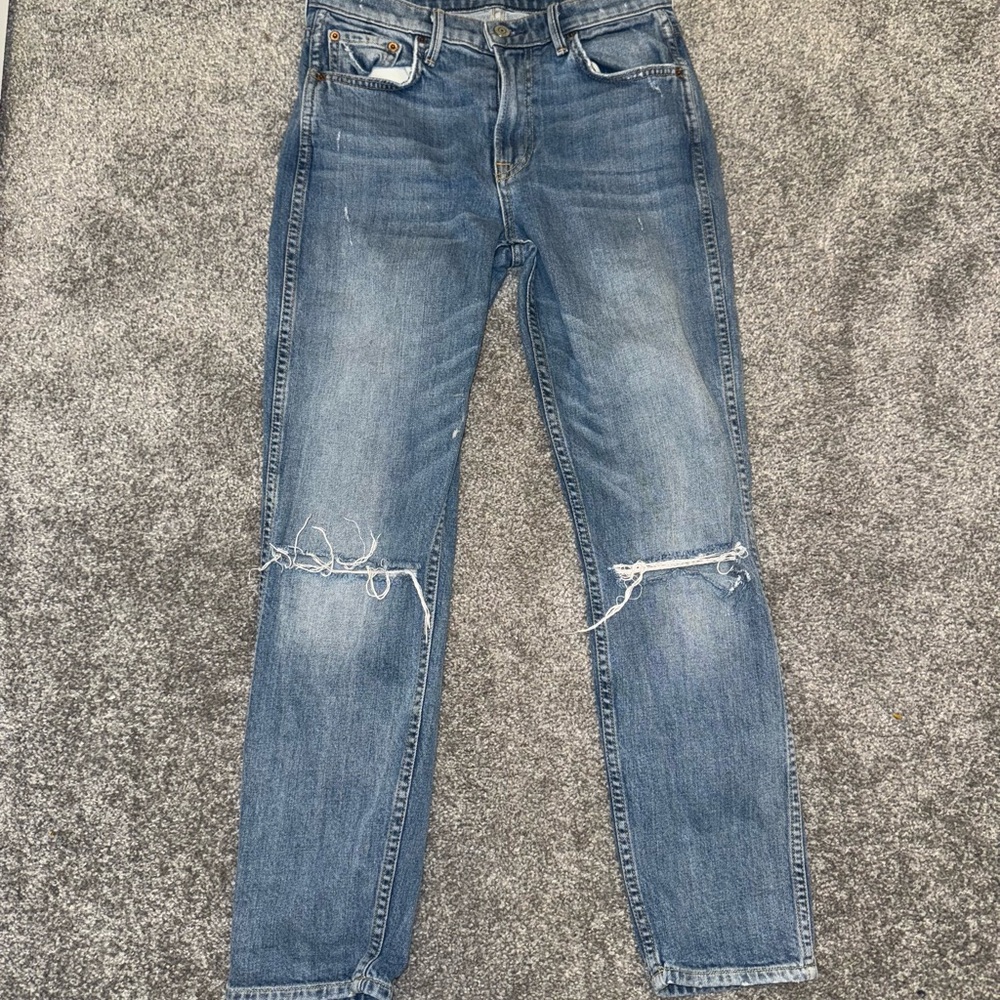 GRLFRND Blue Straight Leg Jeans